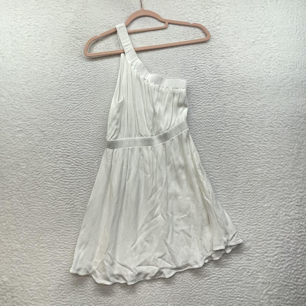 Abercrombie And Fitch Dress Womens XXS White One Shoulder Fit Flare Mini Party